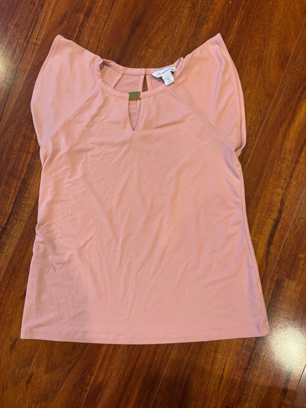 Liz Claiborne Dusty Pink Keyhole Cap Sleeve Top
